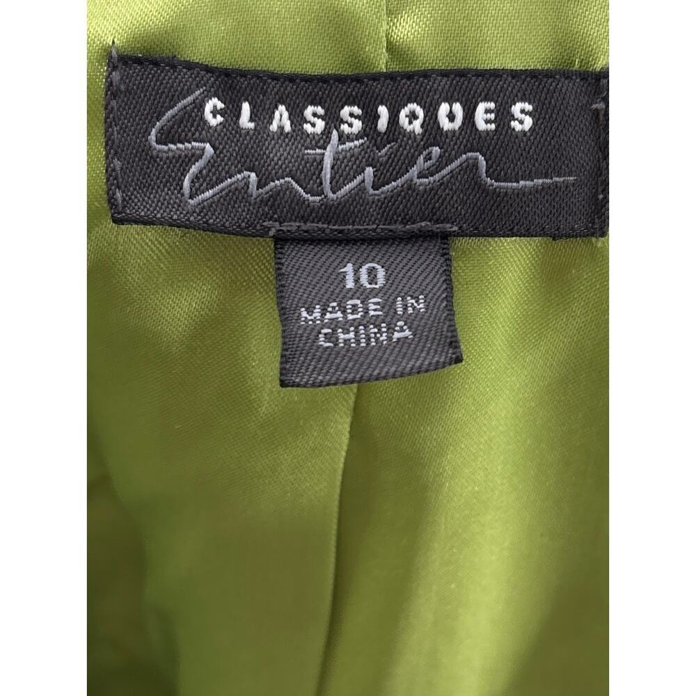 B1 Tweed Fringe Blazer Womens 10 Classiques Entier Green Yellow Parisian Preppy - Picture 6 of 7